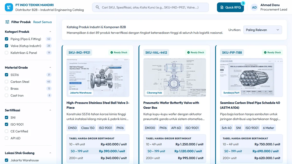 Website Katalog Produk Digital B2B